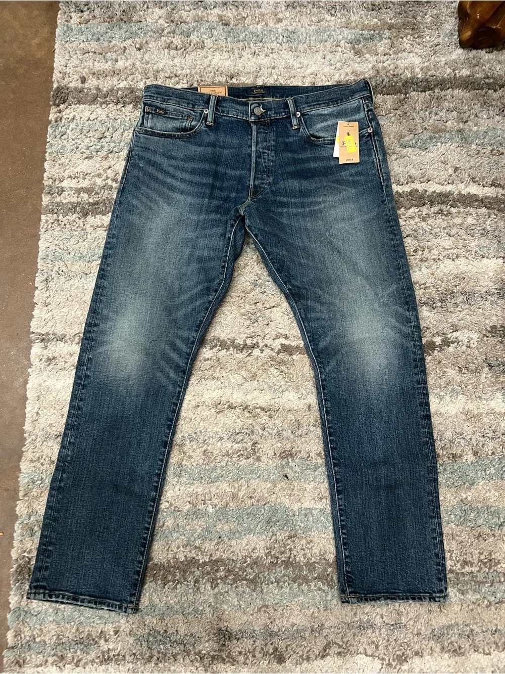 Men's Dark Blue Washed Jeans - Straight Fit Ralph Lauren nwt Sullivan slim